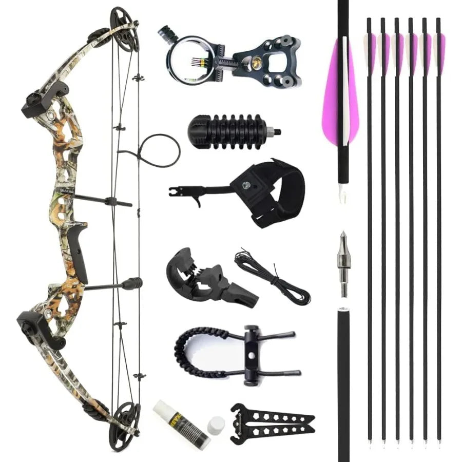 Archery Compound Bows Kit Draw Weight 3055 lbs Hunting Bow IBO 310fps Adults Archery with Hunting Accessories Right Han