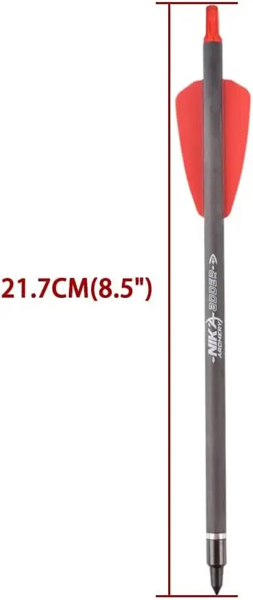 TY Archery 7.5" inch R9 Crossbow Bolts Carbon Arrows 2" Red Vanes with 100grain Broadhead for Hunting Shooting Targeting
