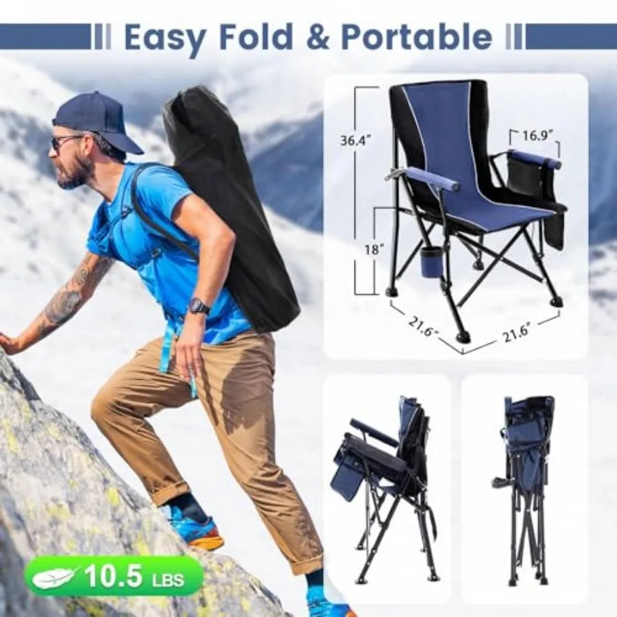 Heated Camping Chairs for Adults, Portable Heated Chairs for Outdoor, Outdoor Heated Chair, Folding Chairs, Heavy Duty Lawn Cha