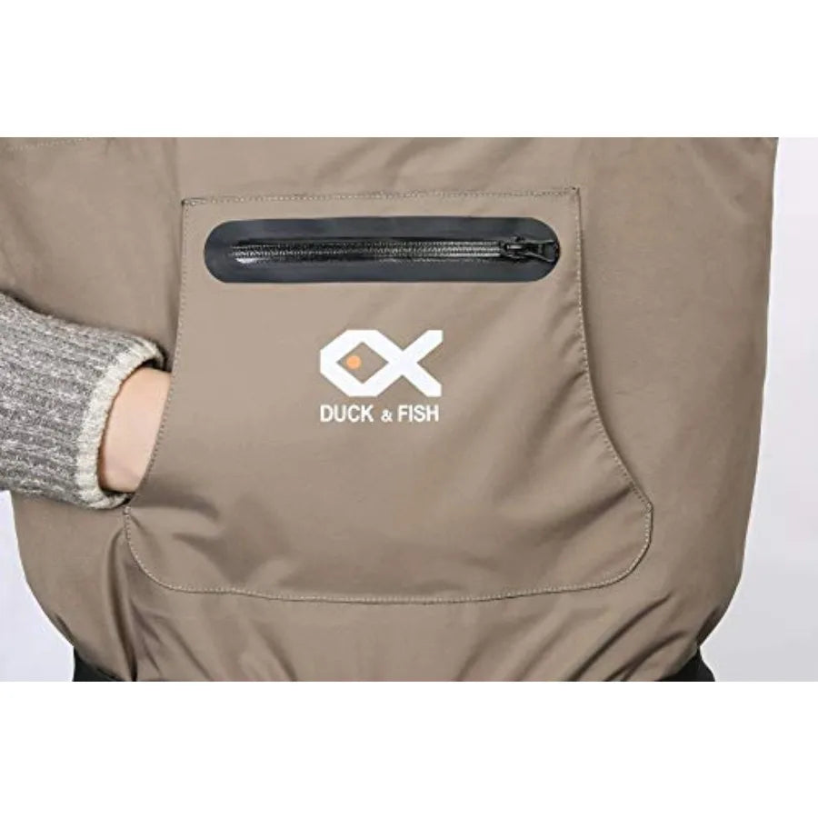 Duck and Fish Hunting Fishing Breathable Wader Stocking Feet: Nylon Shell, Olive Green, Reinforced Seams Quick-Dry Fabric