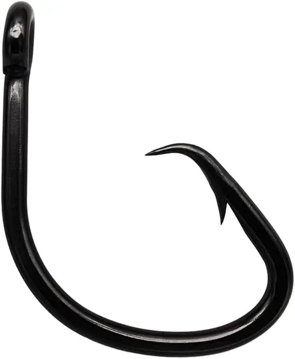 Heavy Duty Live Bait Hook, Size 1-16/0, Big Game Shark Hooks, Black Nickel Coating