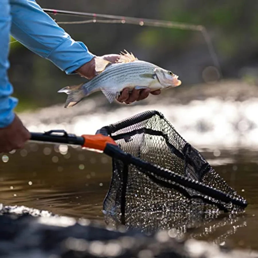 Pontus Fishing Net, Foldable and Lightweight Landing Net with Built in Length Scale, Strength Aluminum Handle, Fishing Gear and