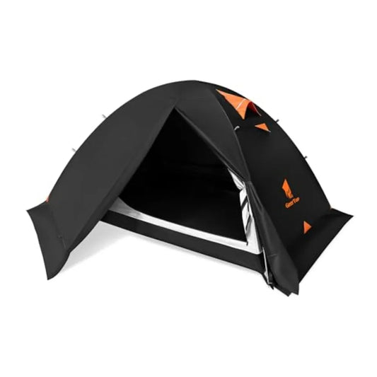 2 Person 4 Season Blackout Camping Tent - Sleep in Darkroom Waterproof Rainfly Snow Skirt Lightweight Aluminum Pole Easy Setup