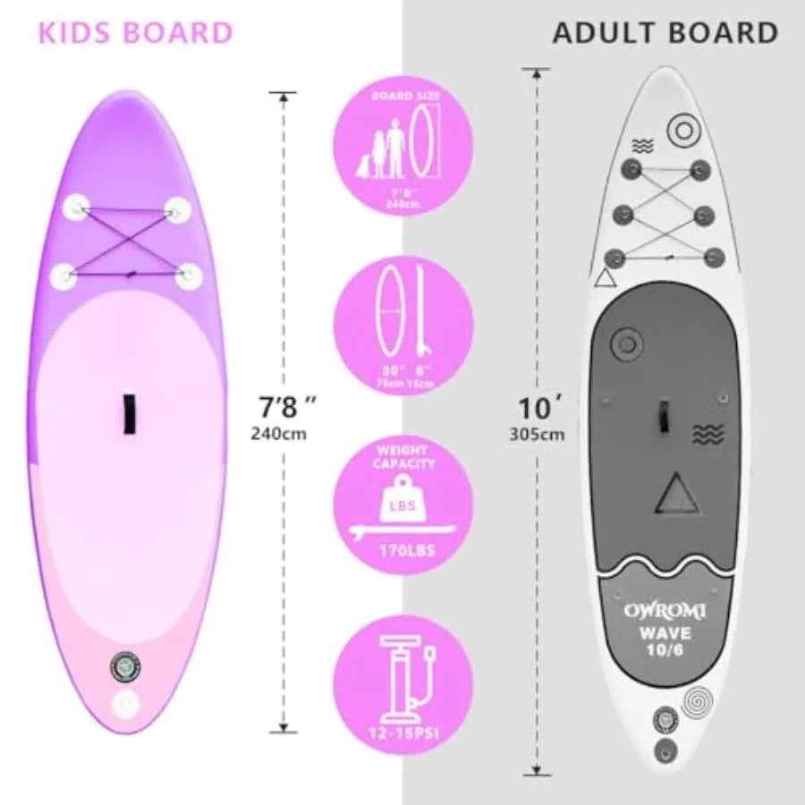 Stand Up Paddle Board for recreational use, PVC material, blue color, non-slip comfort deck and lightweight durable fin