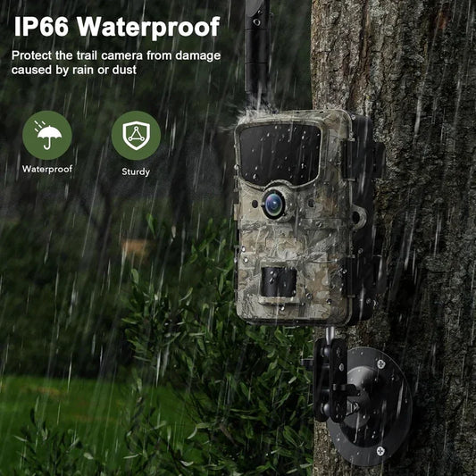 4G Hunting Trail Camera 1080P 24MP Game Camera with Night Vision Waterproof IP66 Deer Camera for Wildlife Monitoring