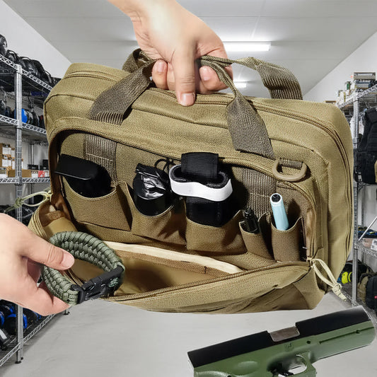 600D Oxford Cloth Tactical Handgun Bag Multiple Pockets Shooting Range Bag Tactical Handbag for Outdoor Hunting