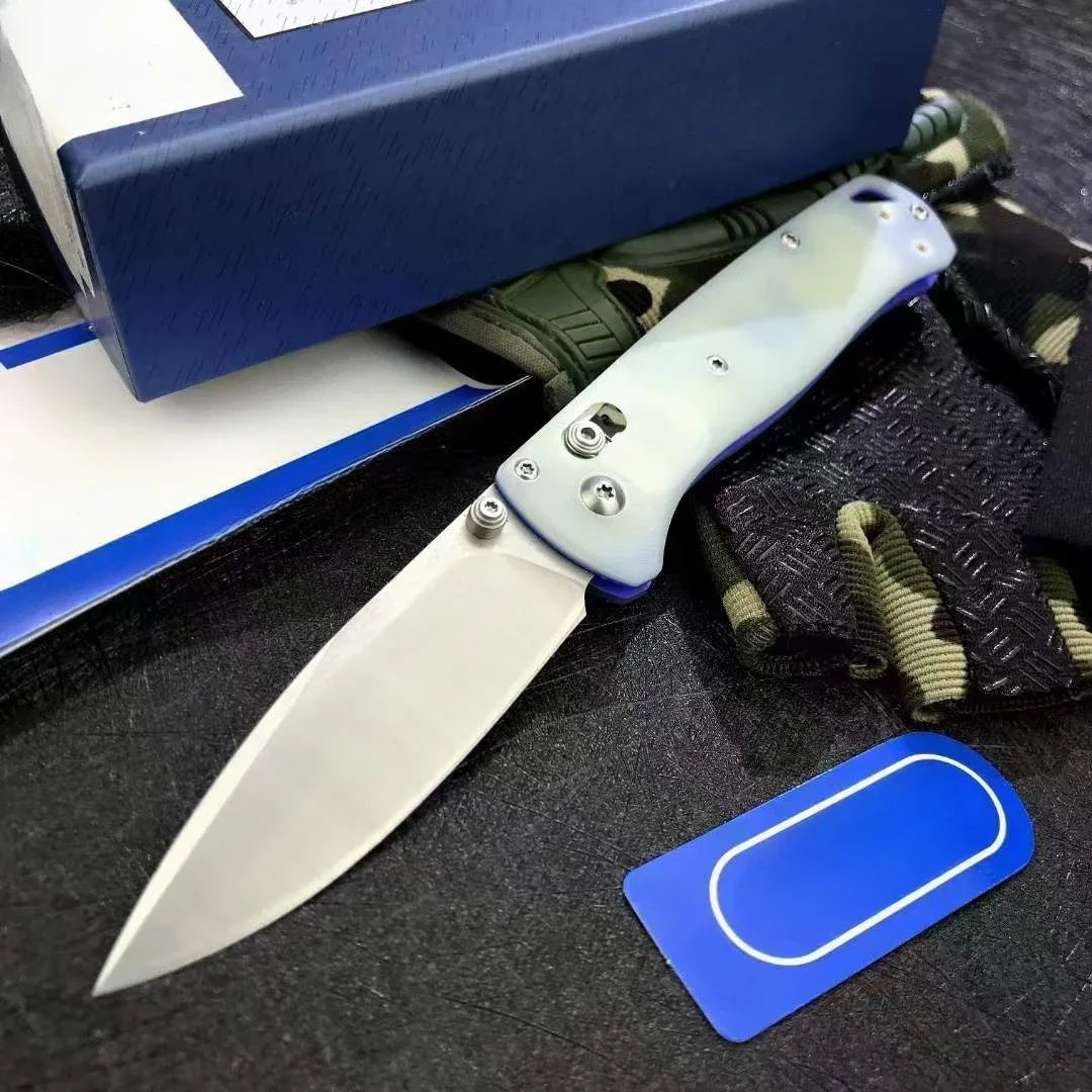 BM 535 Folding Knife G10 Handle Satin Plain Blade Outdoor Pocket Hunting Portable Camping Fishing Multitool Knives