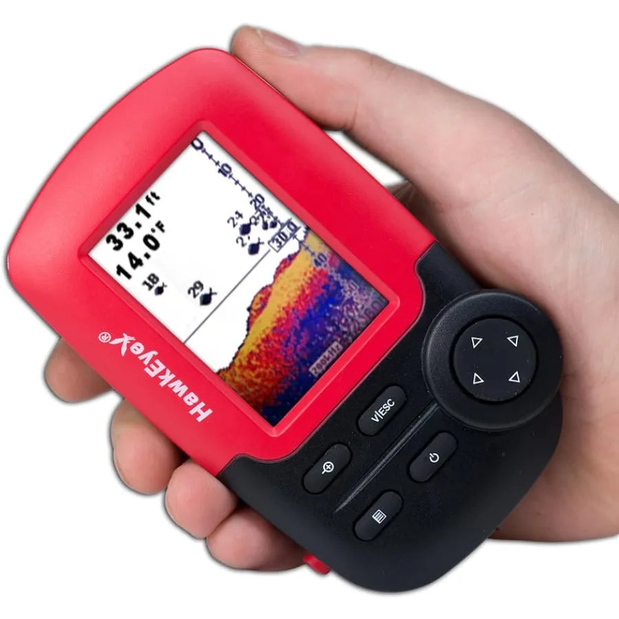 Fish finder for fishing boats, HD color Virtuview display, black/red, 2 H x 1.6 W screen size
