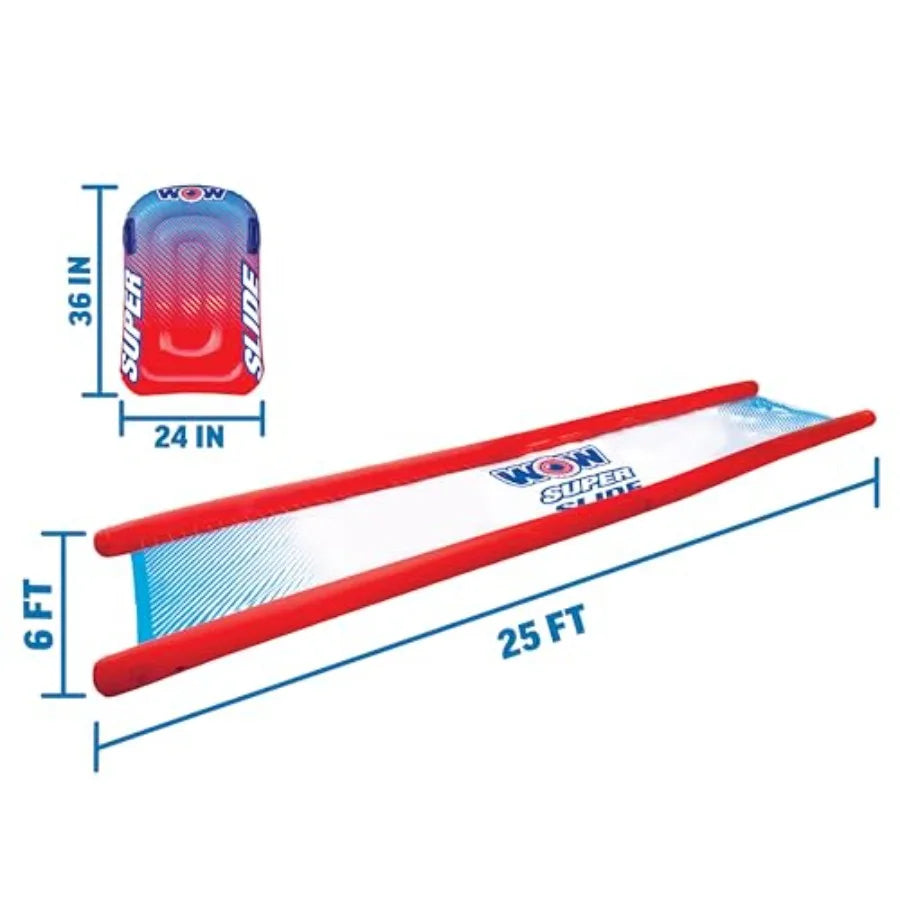 Super Slide Giant Backyard Slip and Water Slide with Sprinkler Extra Long 25 x 6 ft Blue PVC Water Slide for Outdoor