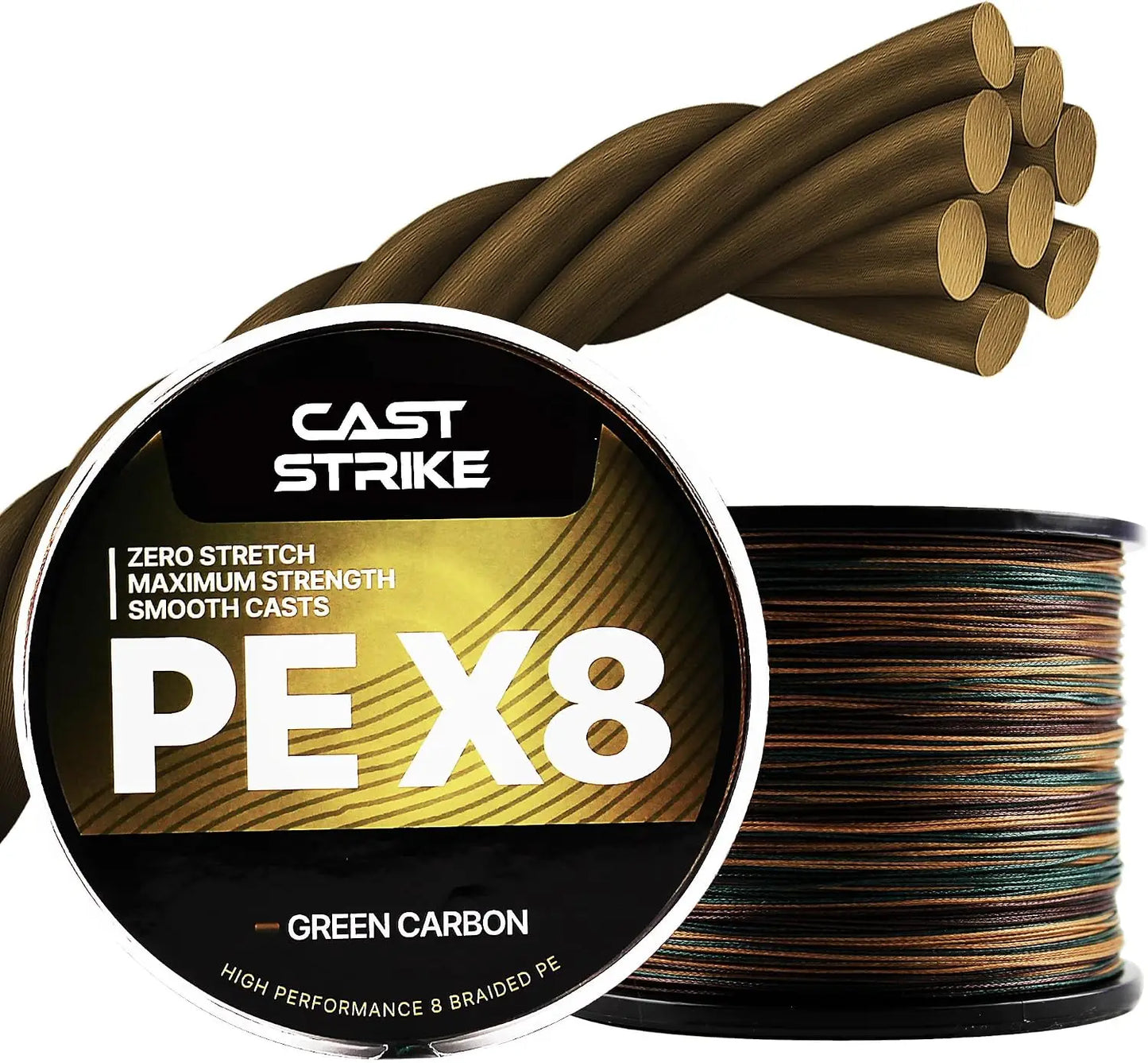 Braided Fishing Line Zero Stretch Smooth Casting High Strength Abrasion Resistant Super Braid for Saltwater Freshwater Bass Catfish Trout Carp Fishing 100% PE x8 Strands