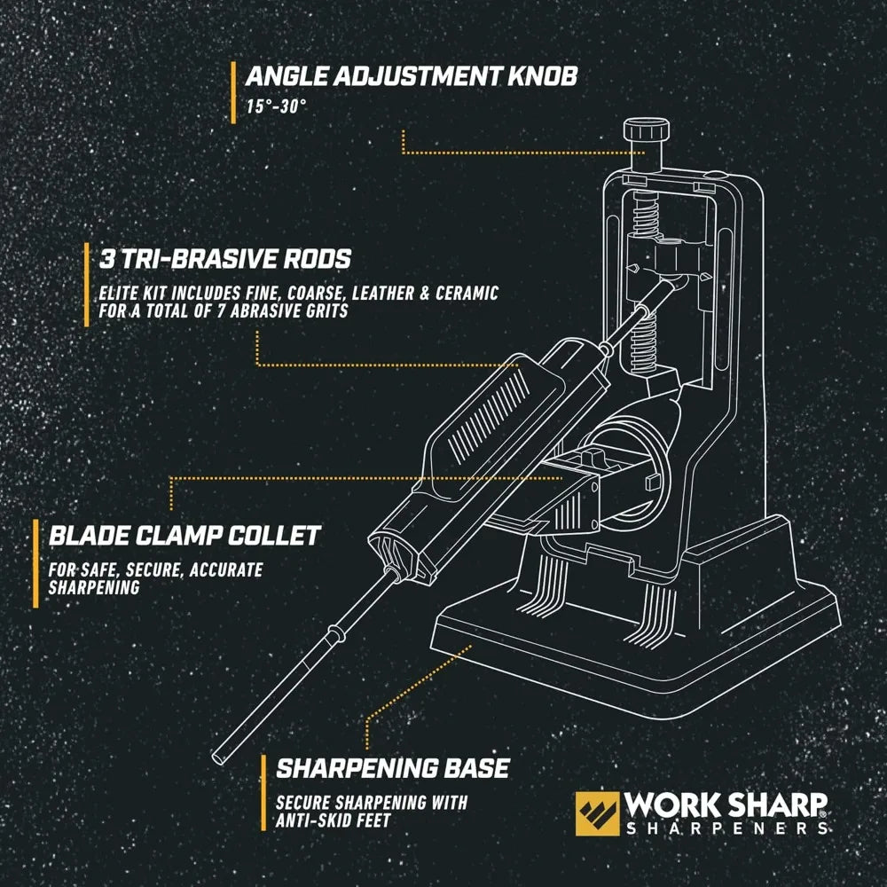 Hot Sale - Precision Adjust Elite Knife Sharpener - Adjustable Knife Sharpening System - For Hunting, Serrated & Kitchen
