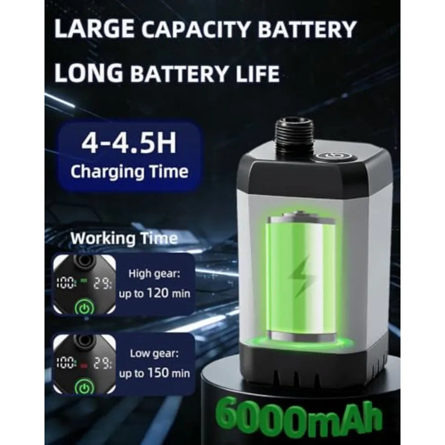 2026 Upgraded Portable Shower with Heater for Camping 6000mAh Rechargeable Camping Shower Pump with LED Display 3 Spray Modes 5