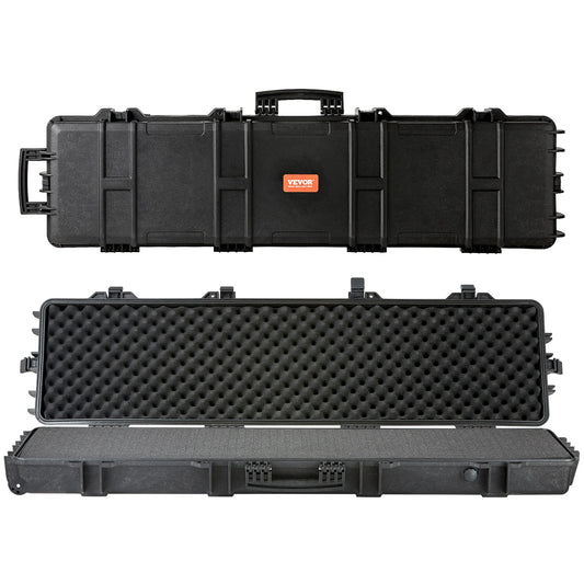 SucceBuy Rifle Hard Case Portable Long Gun Storage Hard Suitcase W/ Casters Shockproof Waterproof Airsoft Rifle Protective Case