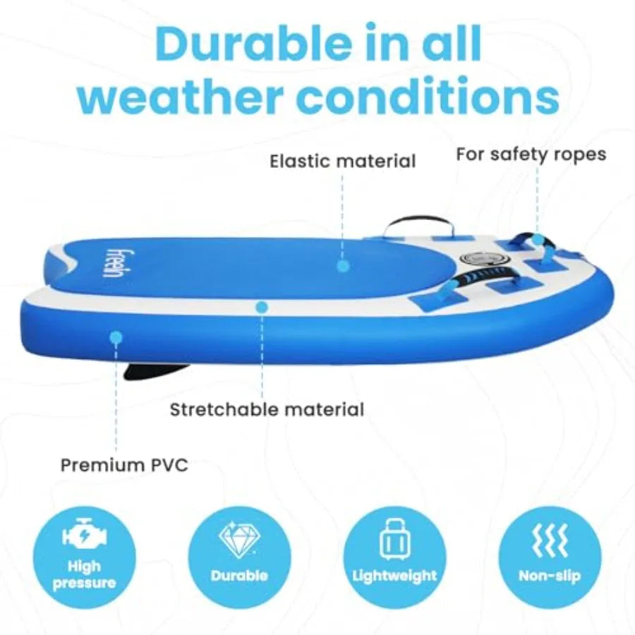 Body Board Inflatable, Surfboards BodyBoards for Beach River, Foldable Design for Easy Storage and Transport