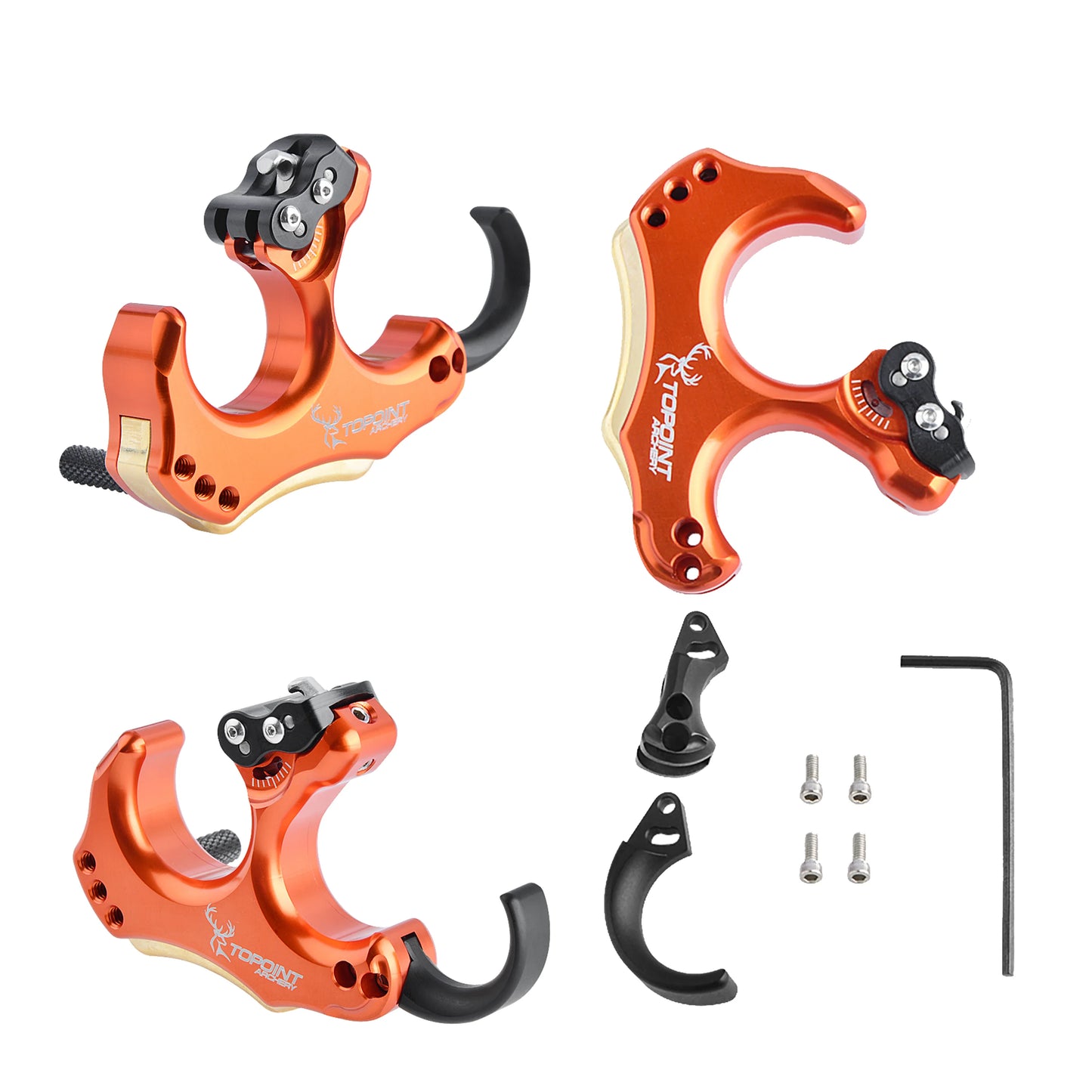 TP460 Compound Bow Release 3/4 Finger Thumb Trigger Back Tension Caliper for Left Right Hand Archery Hunting Target Use