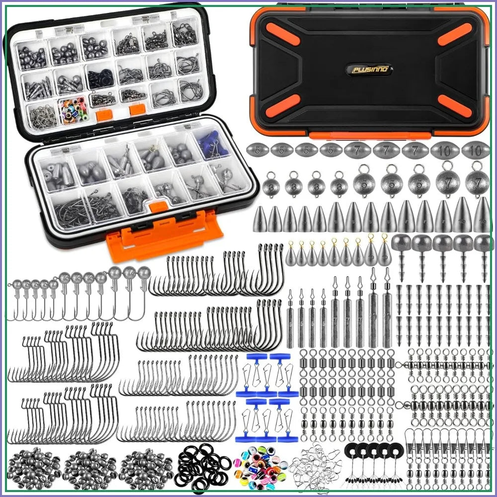 Complete 397pcs Fishing Tackle Box Set - Organized Gear for Bass Trout, Durable Waterproof Case