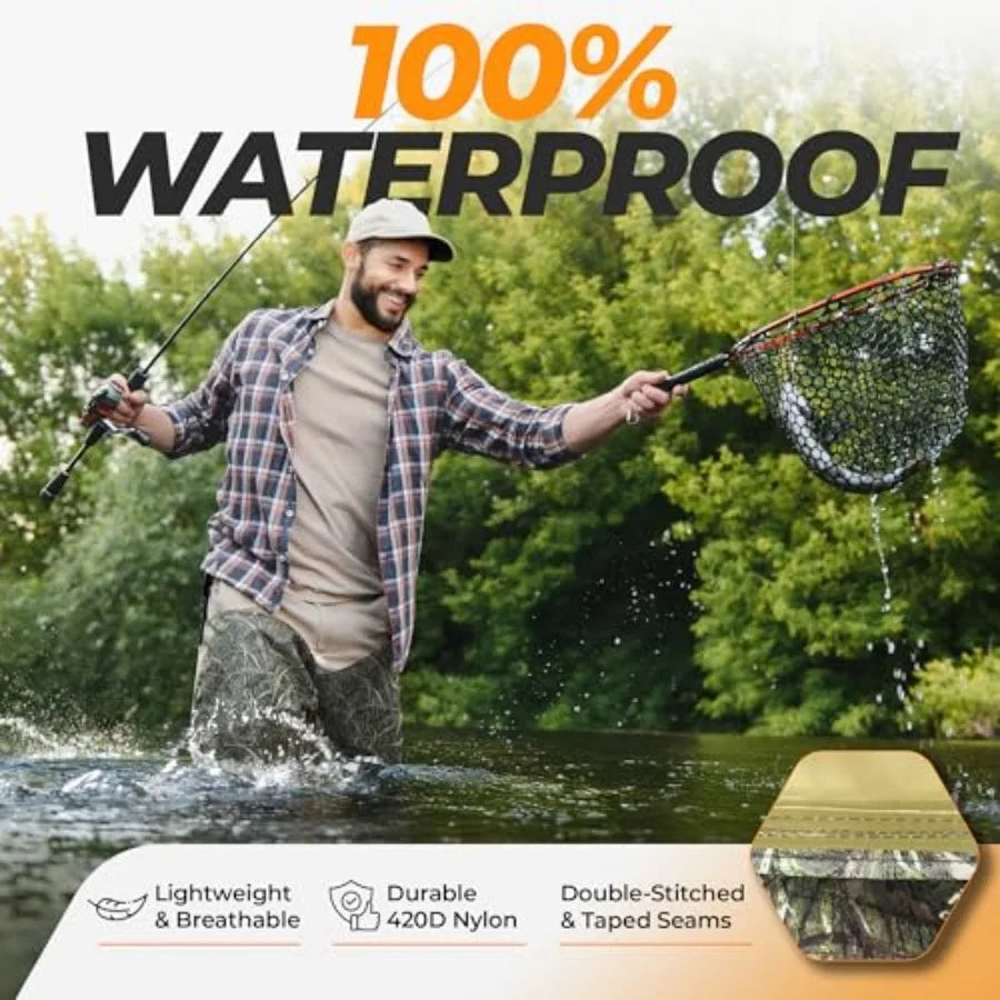 Hip Waders Waterproof Camo Waders for Men and Women with Boots, Lightweight Wading Hip Boots for Fishing and Hunting