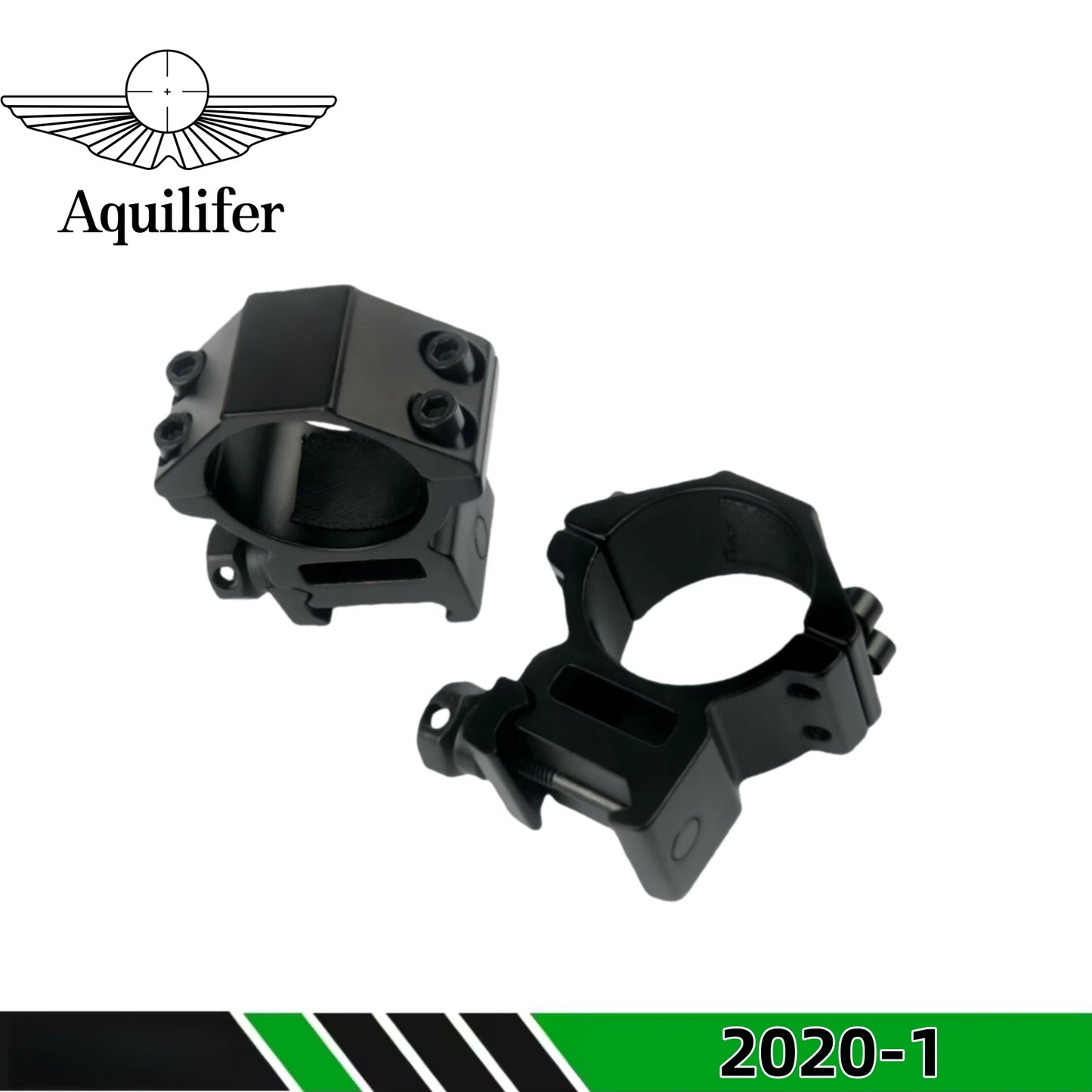Aquilifer 25.4mm/30mm Picatinny Rail Scope Rings 2-Piece Aluminum High Profile Tactical Optic Mounts for Hunting Shooting