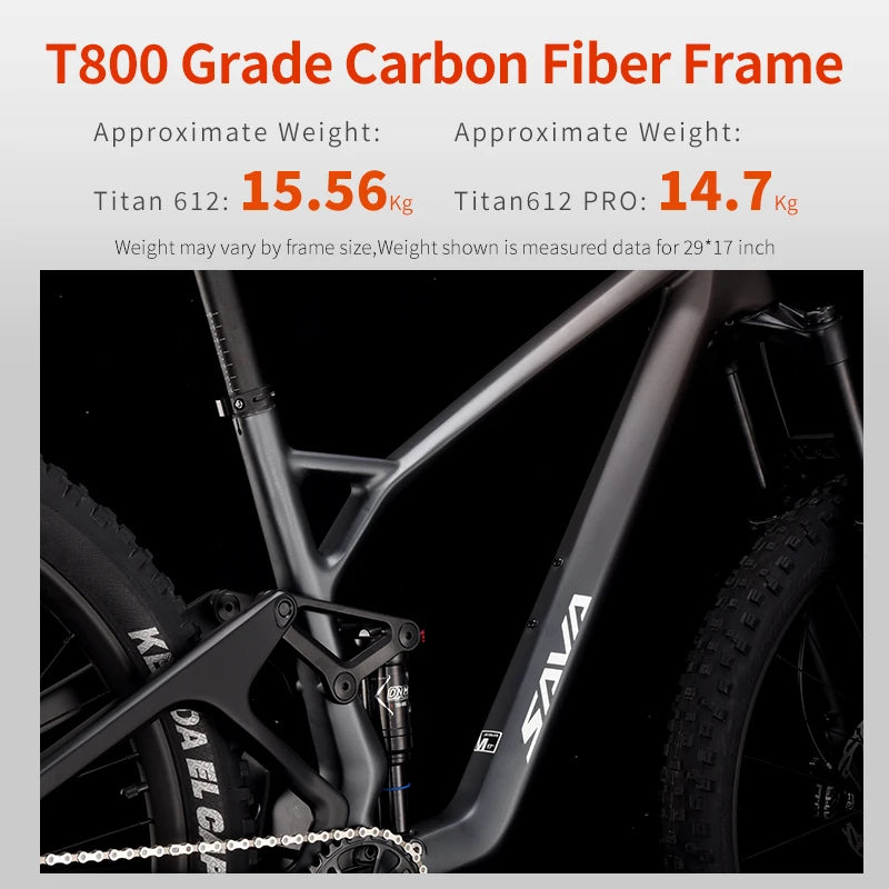 New SAVA TITAN612 Full Carbon Fiber Mountain Bike Soft Tail Shock-Absorbing Hydraulic Disc Brake All-Terrain Off-Road Adult Bicycle