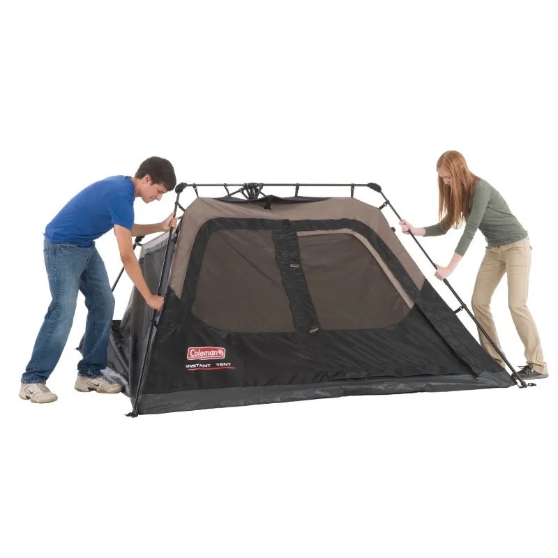 4-Person Cabin Camping Tent with Instant Setup, 1 Room, Gray