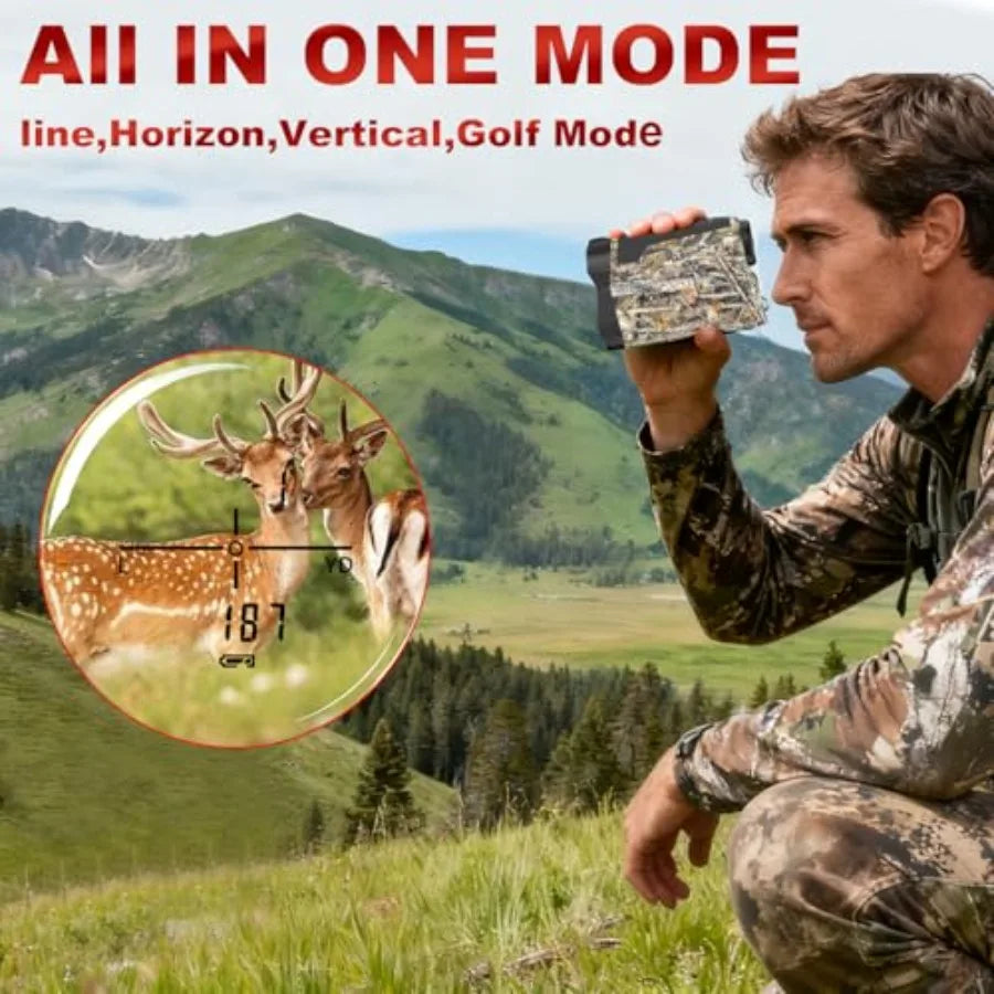 Precision Laser Rangefinder for Golf Hunting 800/1000/1300m Range 6X Magnification Flagstick Locking with Flash Prompt Slope Co