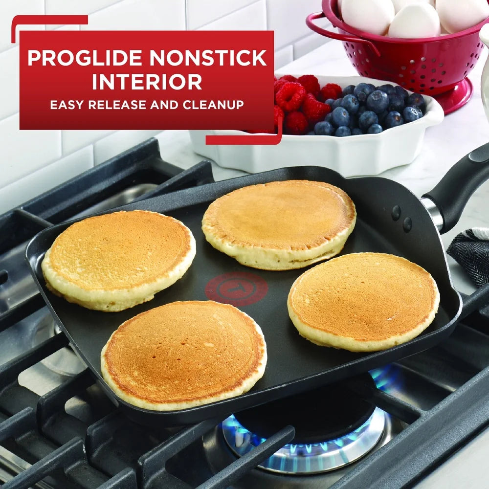 Easy Care Nonstick Griddle 11 Inch Thermo-Spot Technology Even Heat Base Comfortable Grip Dishwasher Safe Ideal Frying Pancakes