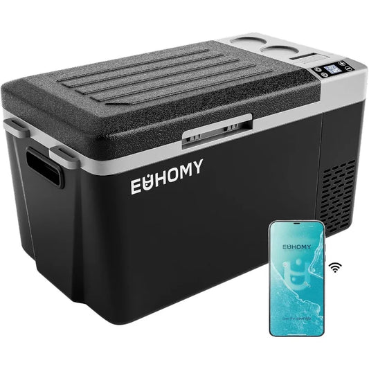 12 Volt Refrigerator 24QT 23L Electric Cooler with APP Control for Camping Travel and Truck Use Portable Freezer Compatible wit