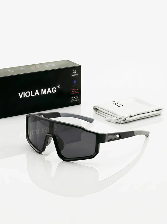 VIOLA MAG Fashion Cycling Glasses, Unisex, Oversized Frame, Non-slip Rubber Grip Frame Suitable for Running, Fishing, Hiking and