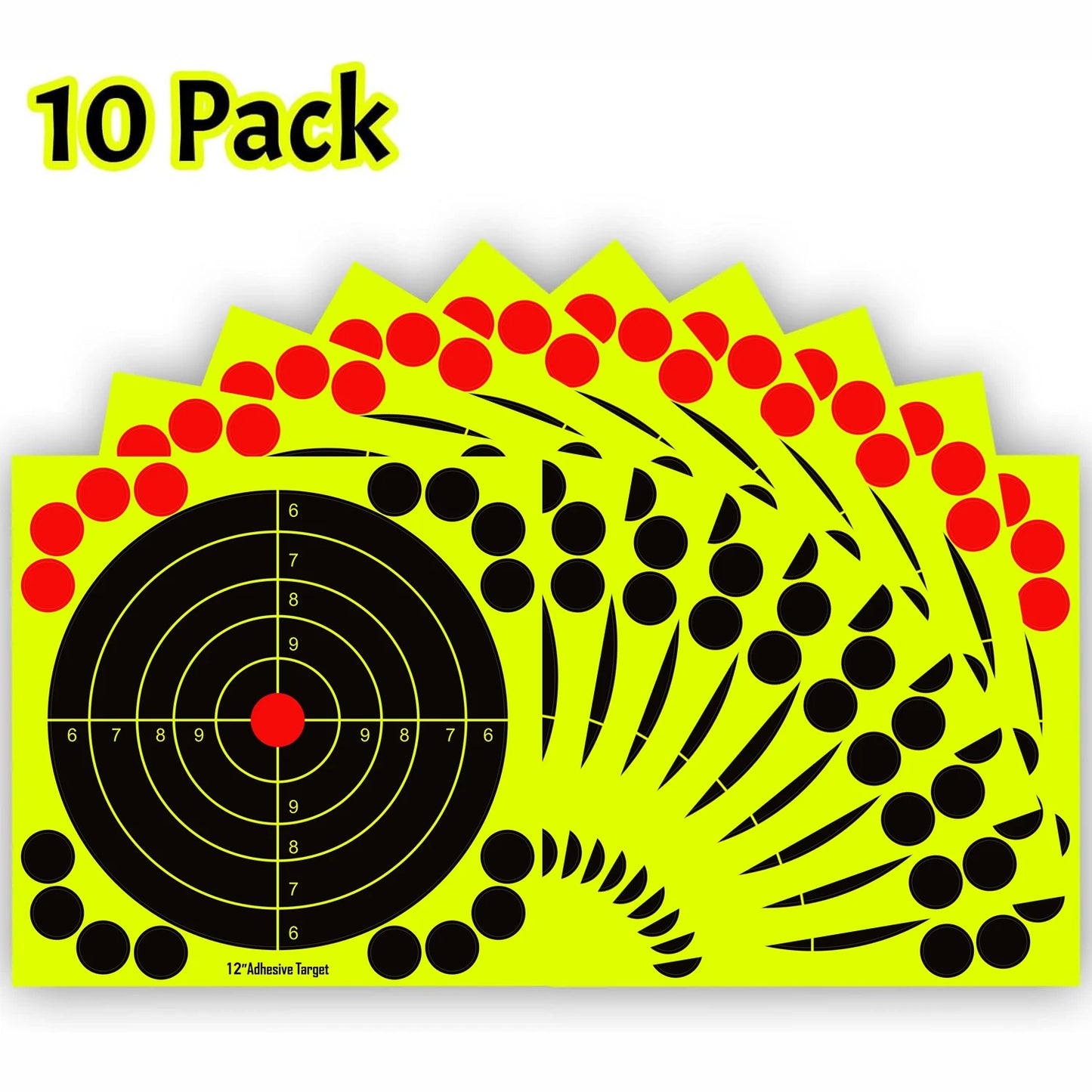 JOAXOR 12x12 Inch Splatter Adhesive Targets Stickers Reactive Shooting Targets  with Yellow Effect