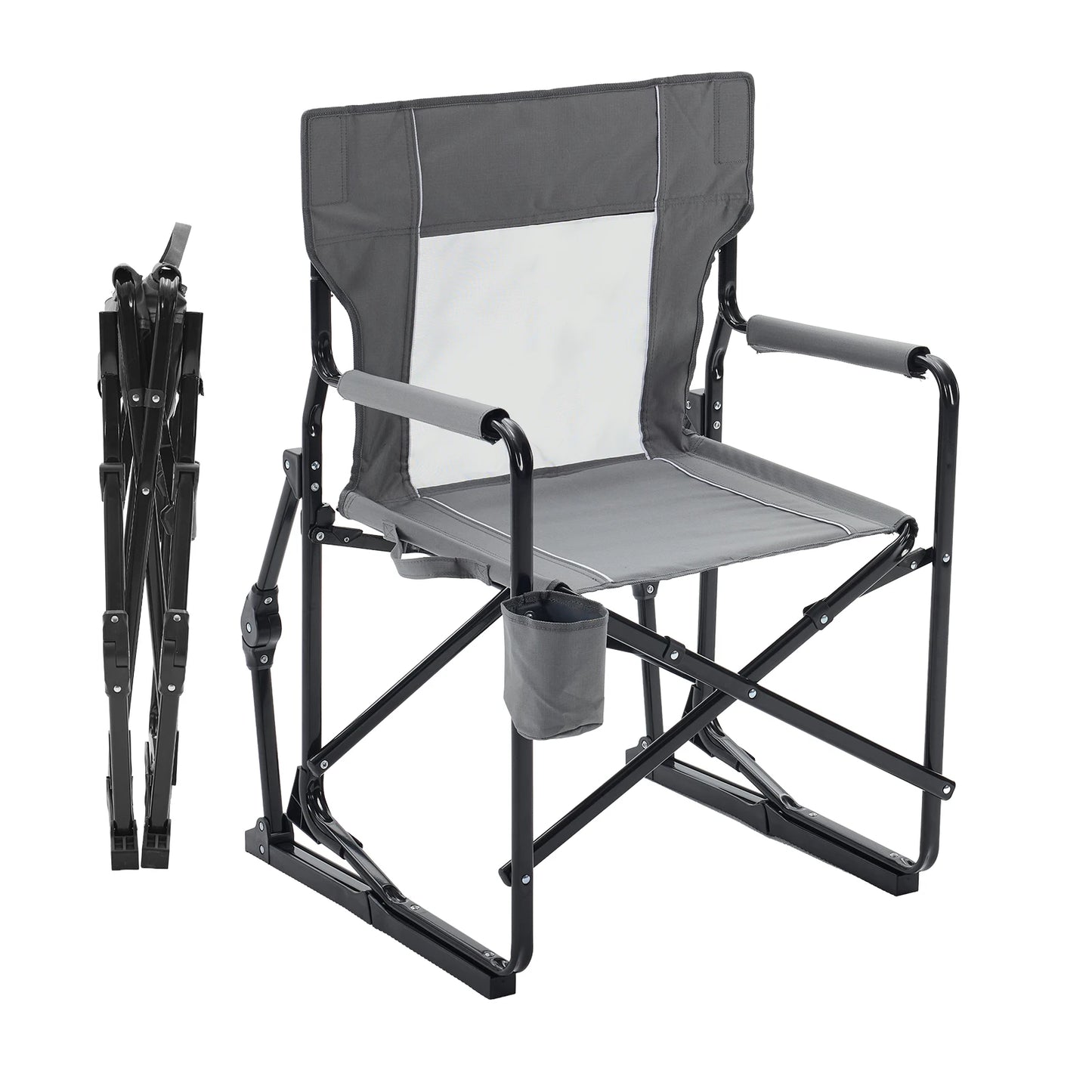 JHK Outdoor Folding Portable Camping Chair Mesh Back Waterproof Armrests Camping Lawn Chair with Sturdy Frame Foldable Seat for Patio Beach Camping