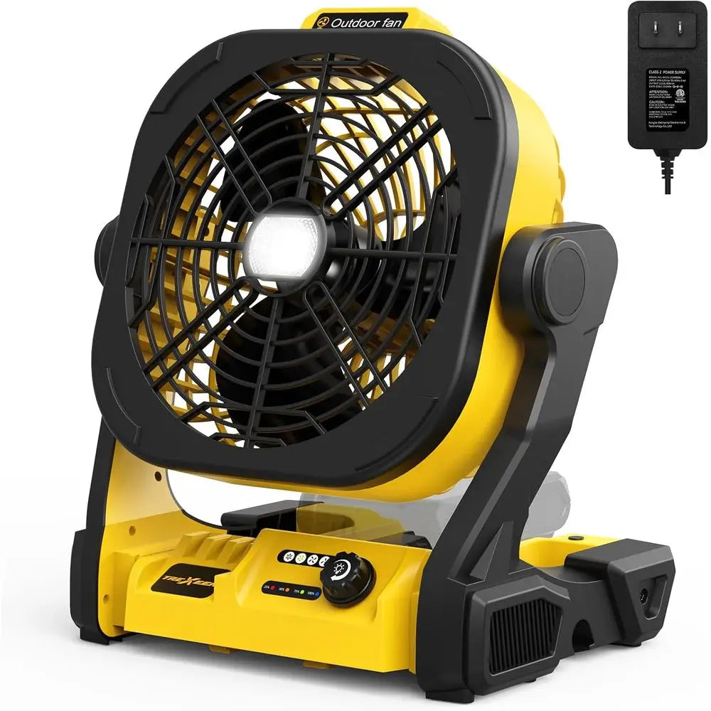 Portable 20V Max Battery-Powered Tool with AC Adapter, LED Lights, 4 Speeds, Hook, and Cordless/Camping/Battery Options for Outd