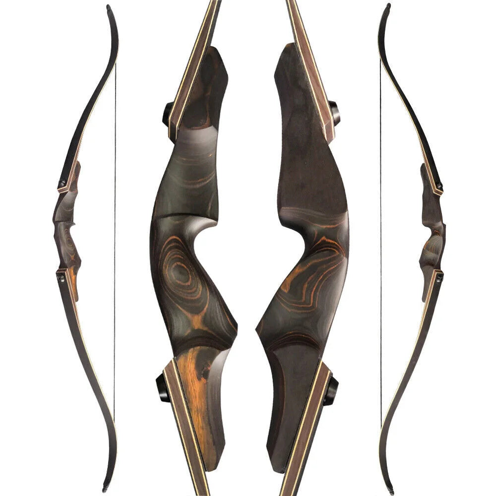 Recurve Bow 60" 40-60lbs Takedown with Bamboo Core Limbs Wooden Riser Right Hand for Archery Hunting Shooting Accessories