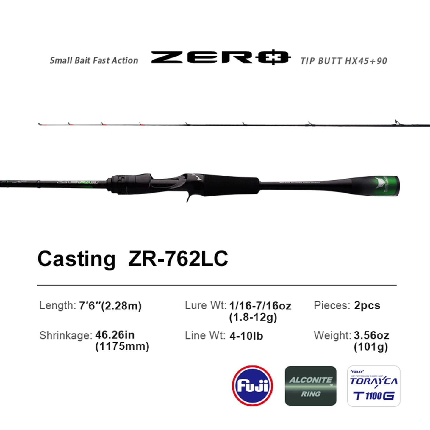 PURELURE Zero Small Bait Light High Carbon Long Casting Rod for Rock Fishing Spinning Trout BFS Casting UL Stream Bass