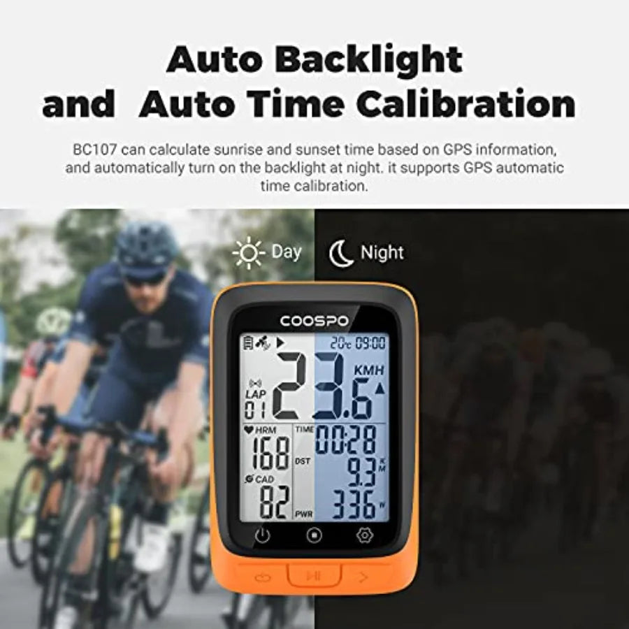 Bike Computer Wireless GPS, Cycling Computer GPS Bike Tracker with Bluetooth/ANT+, Waterproof Bicycle Computer GPS Speedometer