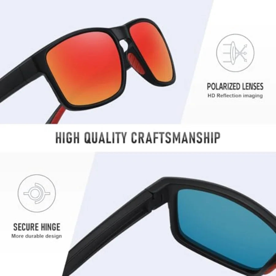 Sports Polarized Sunglasses for Men Women UV Protection Unbreakable Driving Running Fishing Hiking Sun Glasses