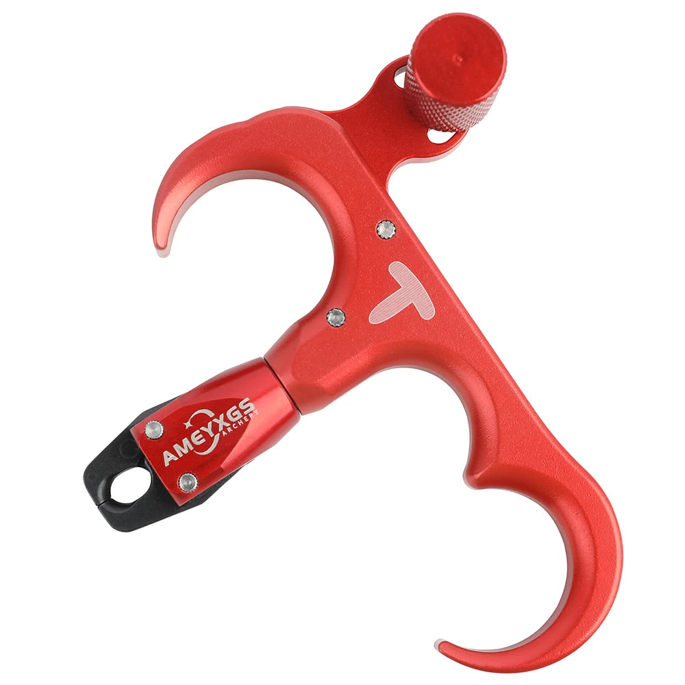 Archery Compound Bow Release 3 Finger 360° Rotatable Jaw Thumb Trigger Aluminum Alloy for LH RH Hunting Target Use