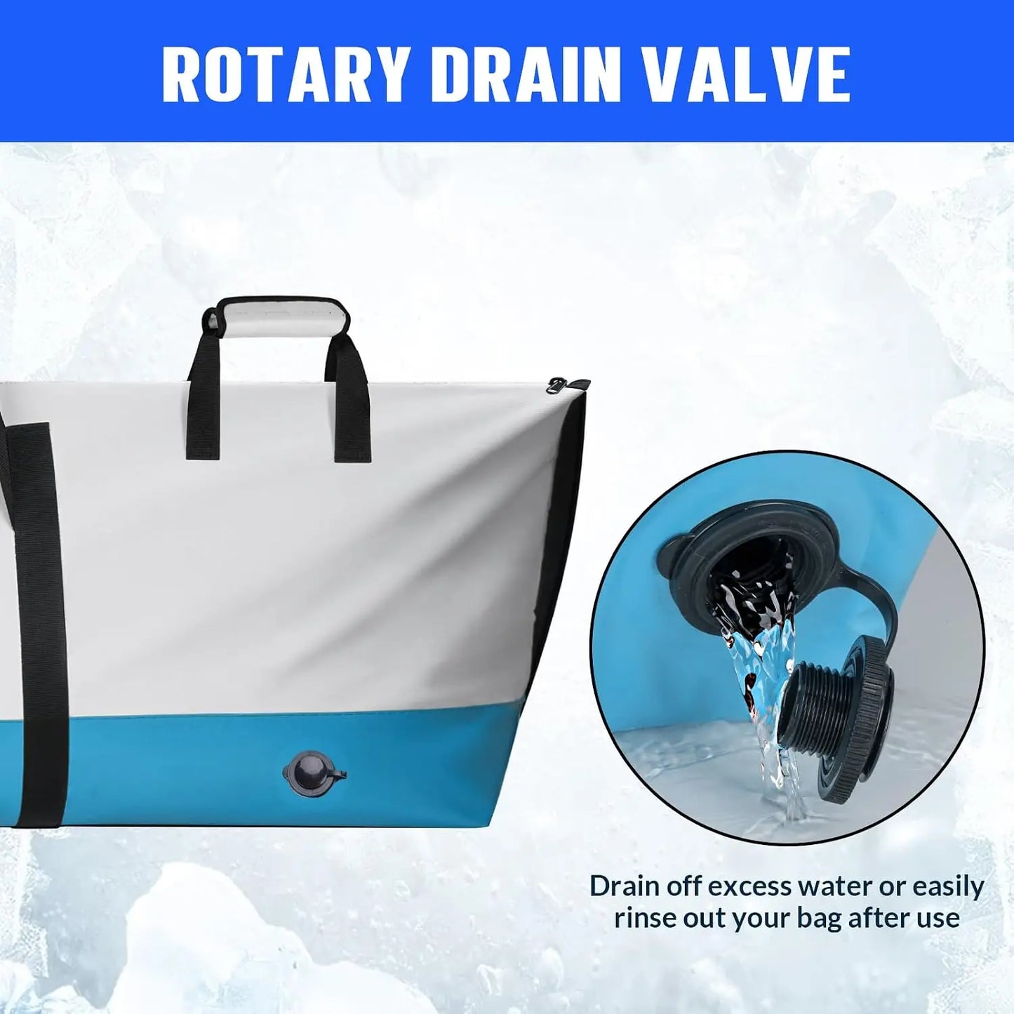 Insulated Fish Cooler Bag 60x20x9in, Waterproof Fishing Kill Bag with Smooth Zipper, Keeps Ice-Cold & Fresh Over 48H