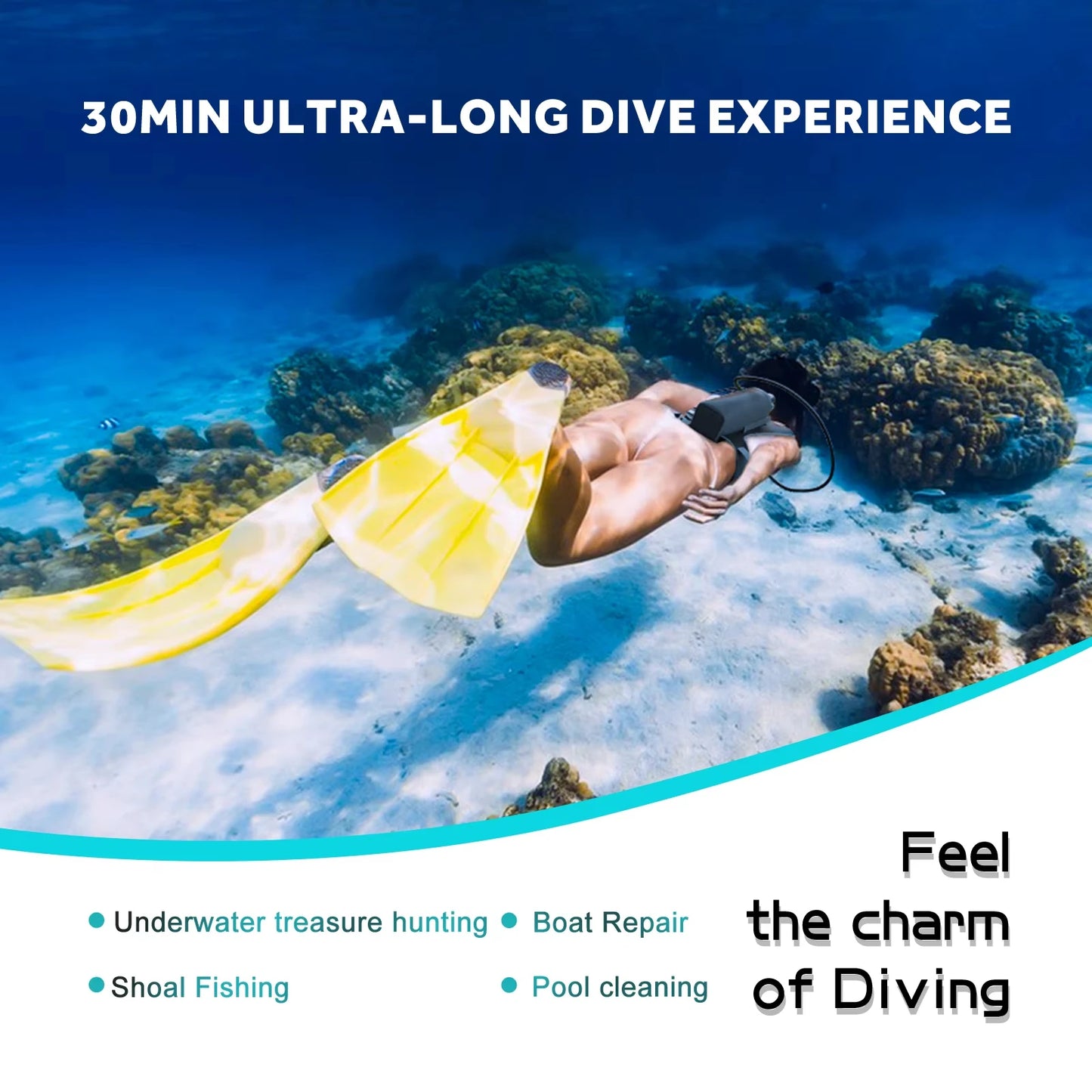 ChikaDIV S700 Mini Scuba Tank 1.9L Portable Diving Tank Reusable Scuba Pony Bottle Backup Dive Air Cylinder up to 30 Minutes
