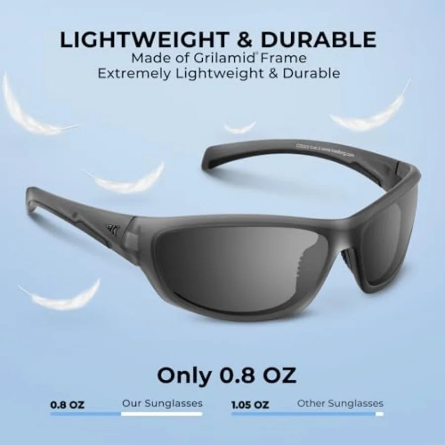 Hiwassee Polarized Sport Sunglasses for Men and Women, Wrap Sunglasses for Fishing Cycling and Running, UV Protection