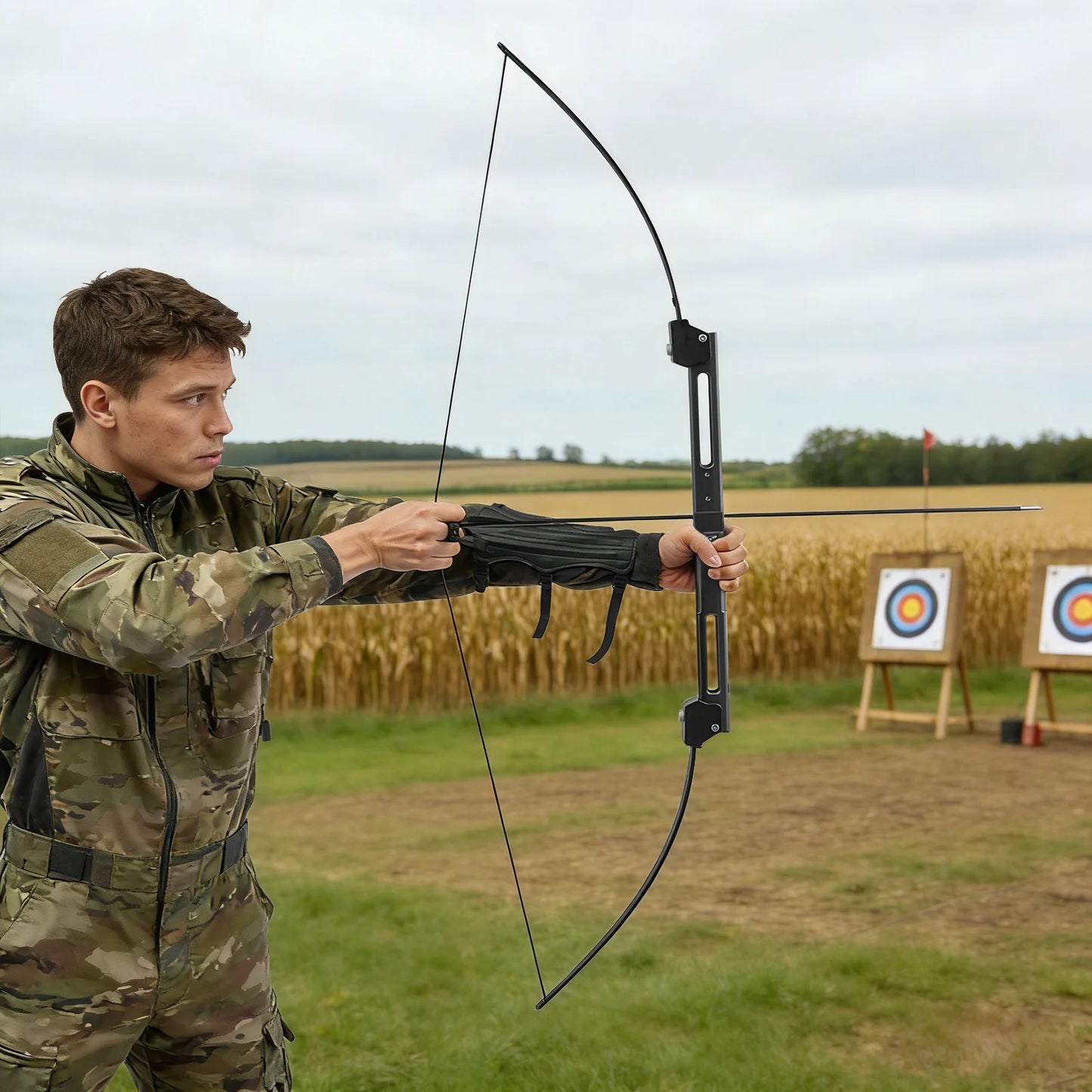 40-pound Black Folding Bow Set, Folding Bow And Arrow Set, Folding Bow Set With Storage Bag