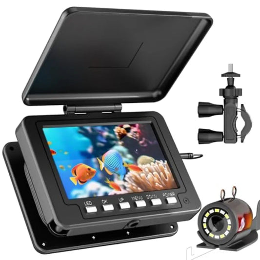 Underwater Fishing Camera with 5 LCD Monitor, Portable Fish Finder for Ice Fishing, Lake, Sea, Boat, Kayak Waterproof IP68, Bui