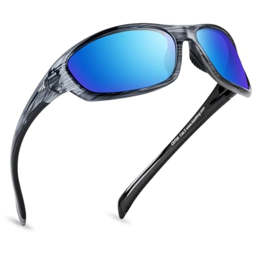 Hiwassee Polarized Sport Sunglasses for Men and Women, Wrap Sunglasses for Fishing Cycling and Running, UV Protection