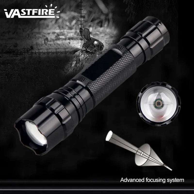 IR Flashlight 300-500m Zoomable Focus 850nm LED Infrared Radiation Lamp Night Vision Torch Hunting Lantern