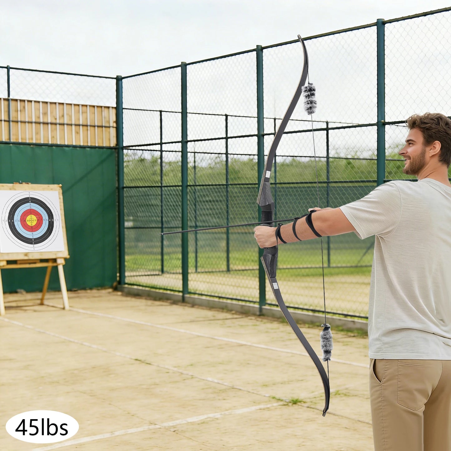 45lbs Black Takedown Recurve Bow, Wooden Recurve Bow Take-down Design, Recurve Bow Kit