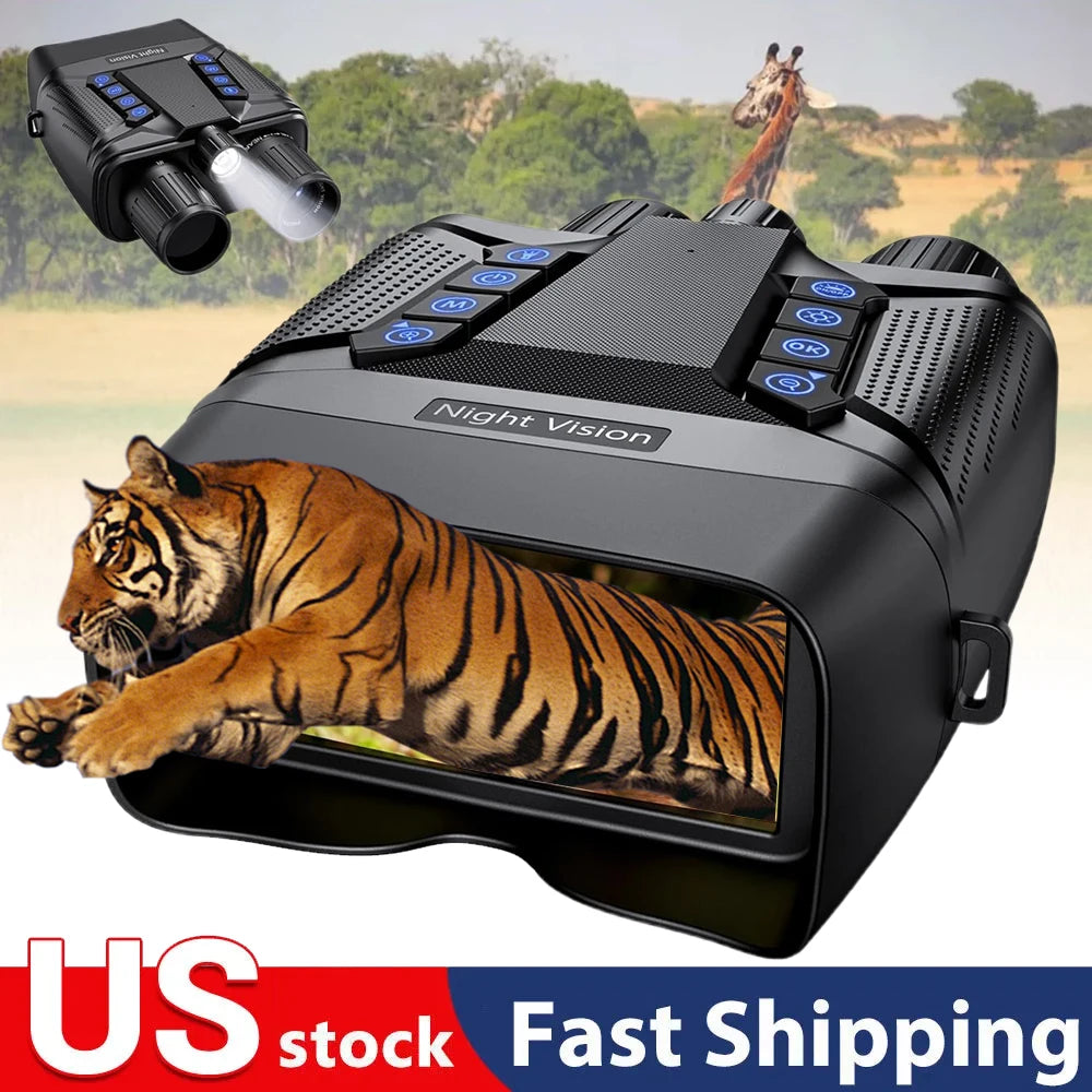 Ponbos CZ080 4K UHD Tactical Binocular Telescope 40MP 8X Digital Zoom 600M Infrared Binoculars Night Vision for Hunting Camping