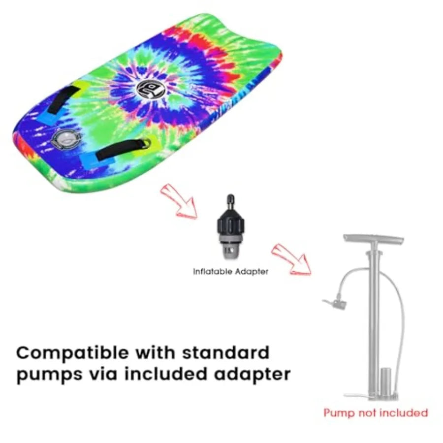 Inflatable Bodyboard Portable Surfboard with Hammer Seam Technology Storage 48 Inch Super Folding Body Board with Max Inflation