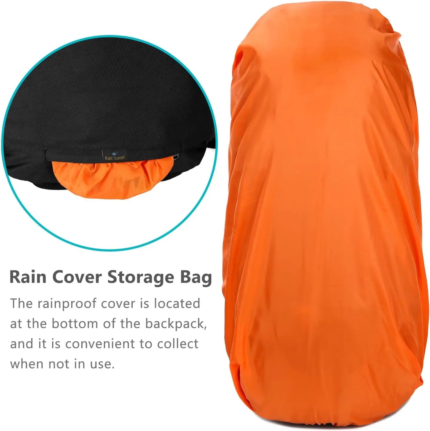 50L Expandable Hiking Backpack With Detachable Rain Cover Lightweight 45L+5L Storage Ergonomic Daypack For Trekking Mountaineering Camping Climbing Fishing Backpacking Outdoor Adventure Travel For Men Women