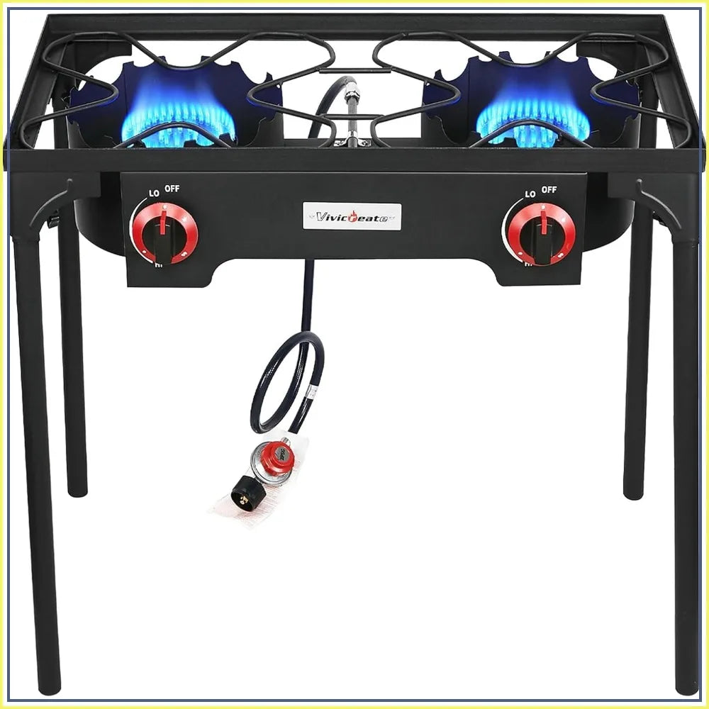 2 Burner Propane Grill Portable Gas Stove for Camping Backyard BBQ Outdoor Cooking