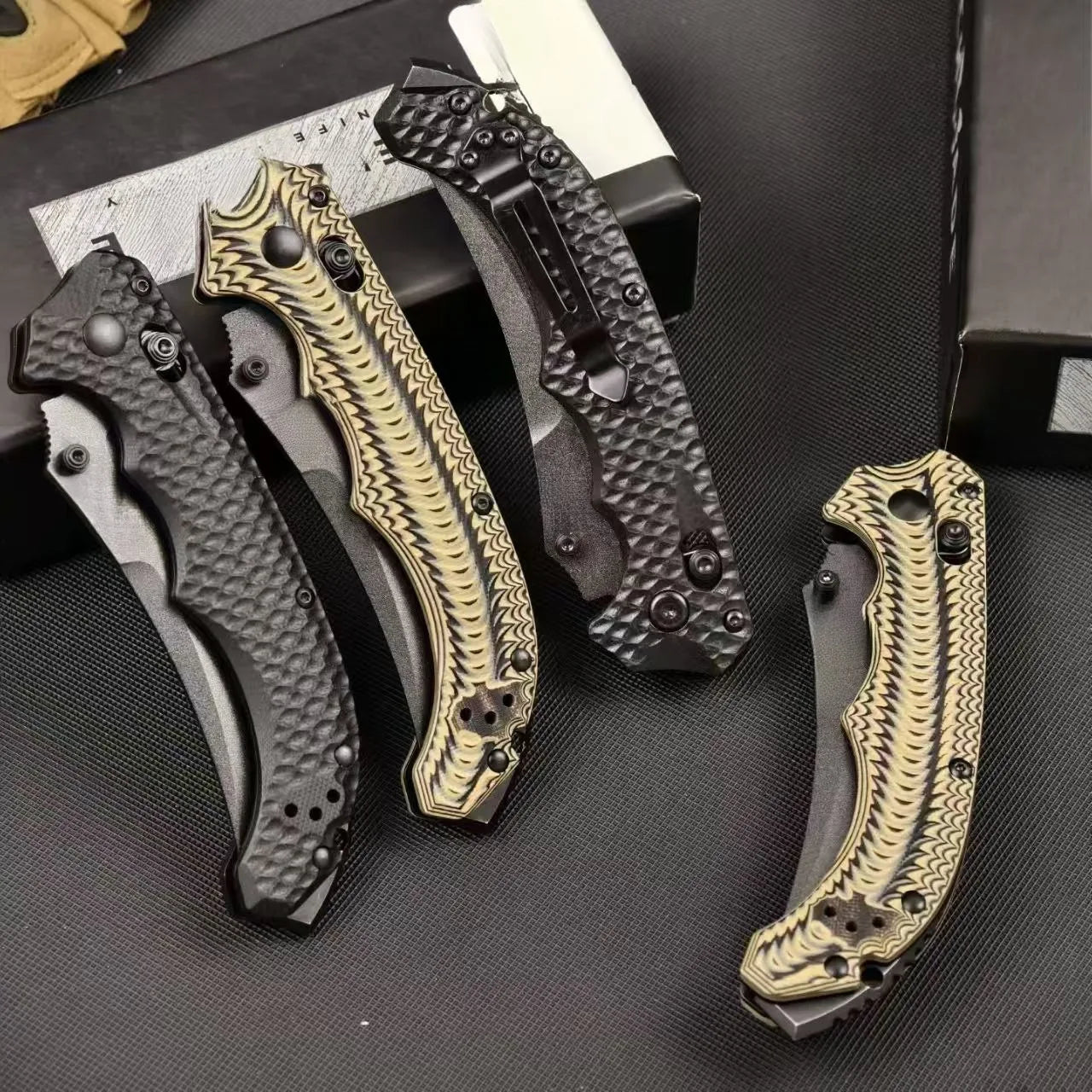 BM Mini Bedlam 865 Tactical Folding Karambit Knife D2 Steel Blade G10 Handle Portable EDC Utility Knife Outdoor Camping Survival Tool