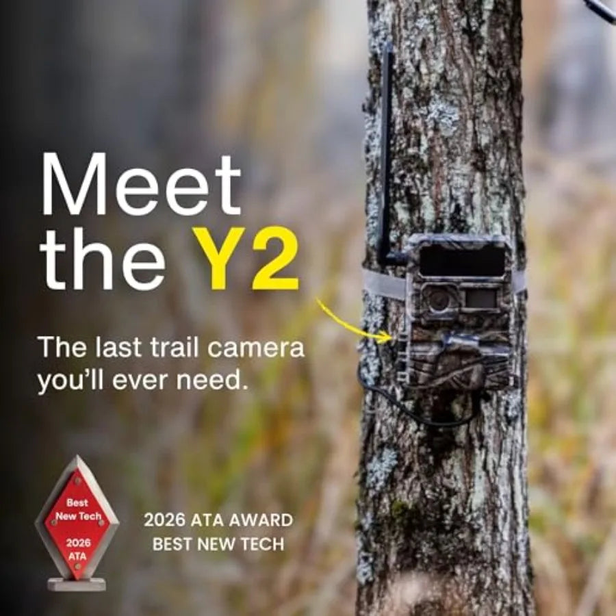 Hunting deer game camera for outdoor use, ABS plastic body, black color, solar panel dual battery packs for extended field oper